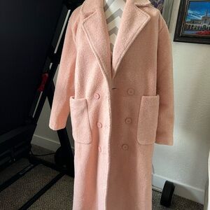 Ivy City Elegant Pink Double-Breasted Women's Coat size M